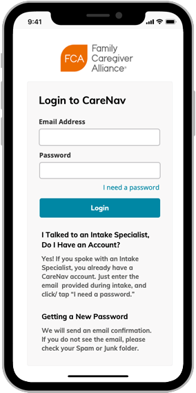 Caregiver Support System UI Design