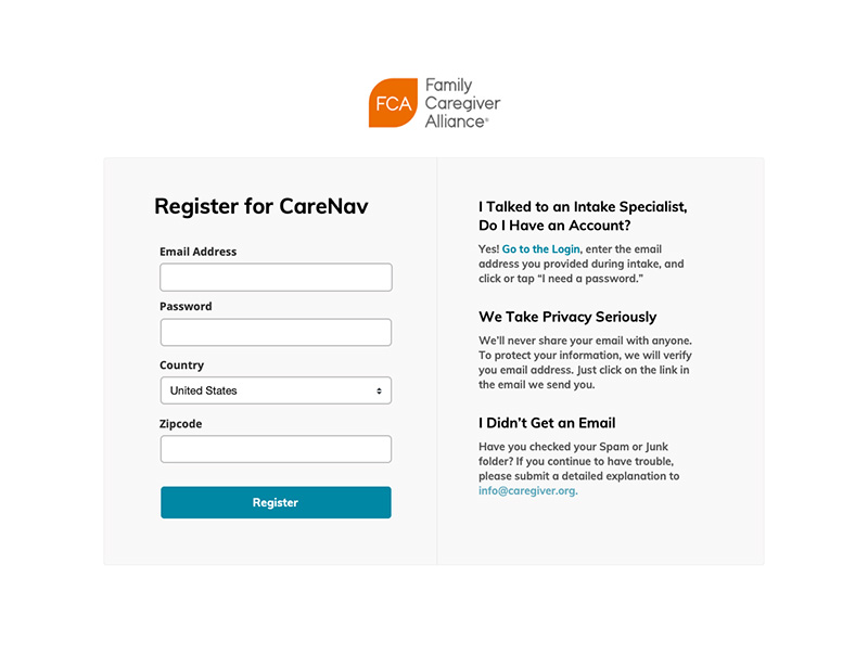 Caregiver Support System UI Design