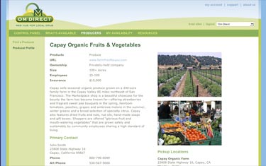 Local, Organic Food Distribution System UI Design
